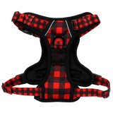 All Rounder Harness No Pull Front Clip Harness Red and Black Plaid