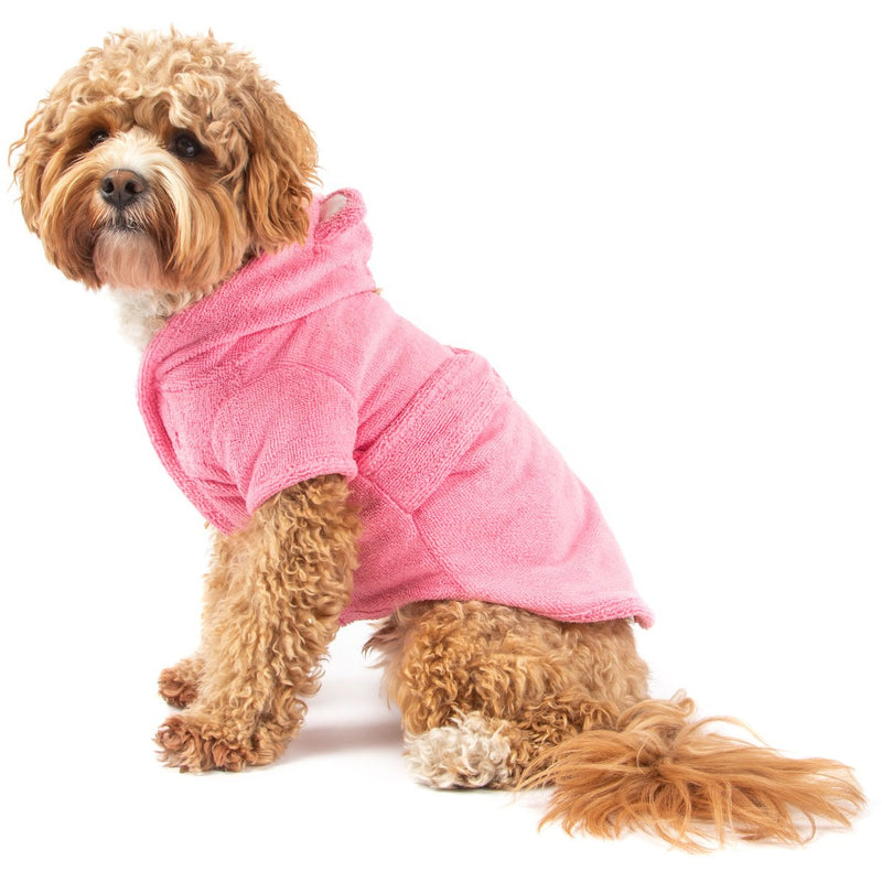 Dog Bath Robe Bubblegum Pink
