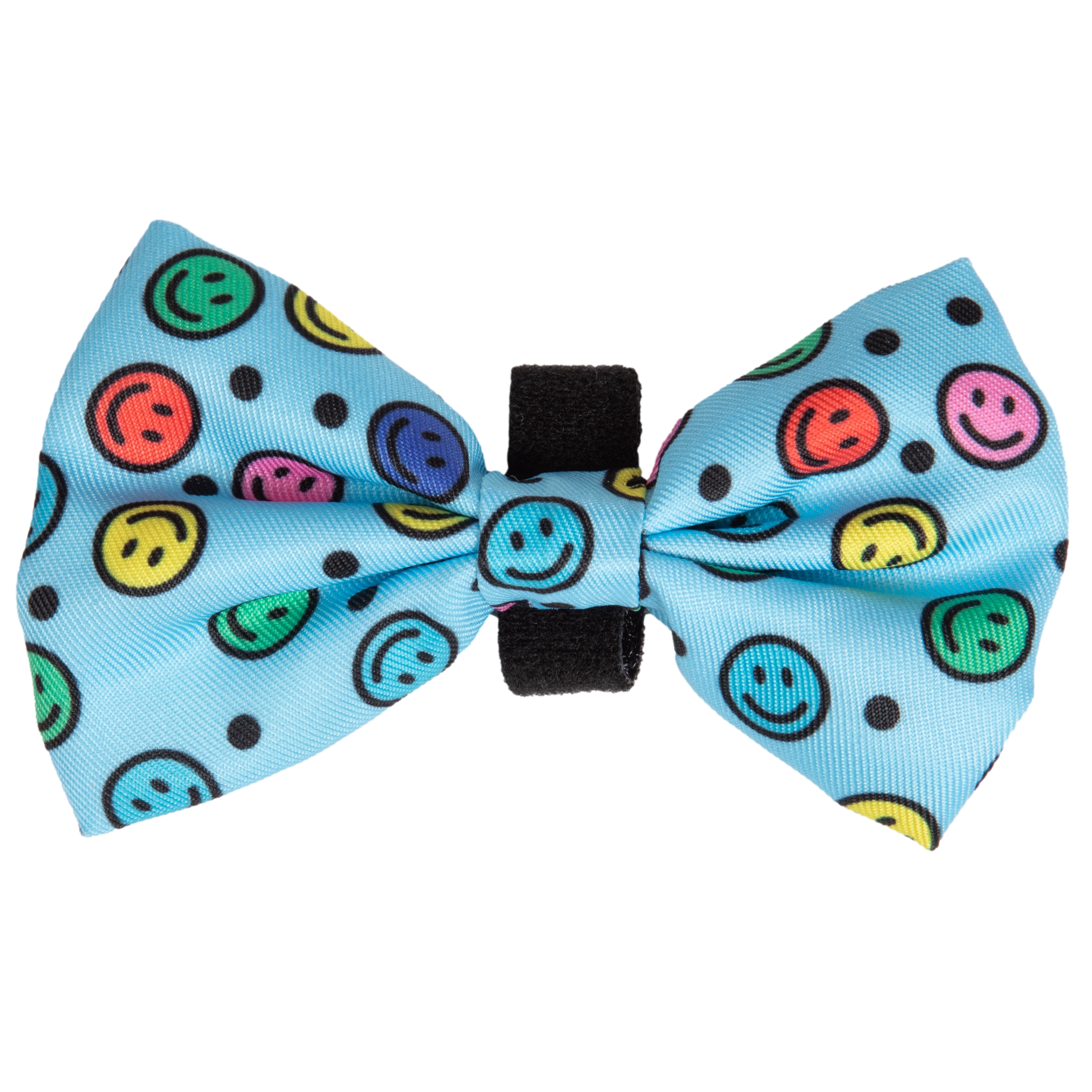 Dog Collar and Bow Tie Be Happy Smiley Faces Colourful