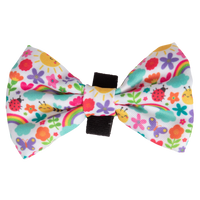 Dog Comfort Collar and Bow Tie Follow The Rainbow Rainbows Pink Sunshine Flowers Pastels Colourful Girl