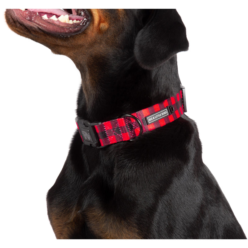 Dog Collar and Bow Tie Plaid to the Bone Red and Black Plaid