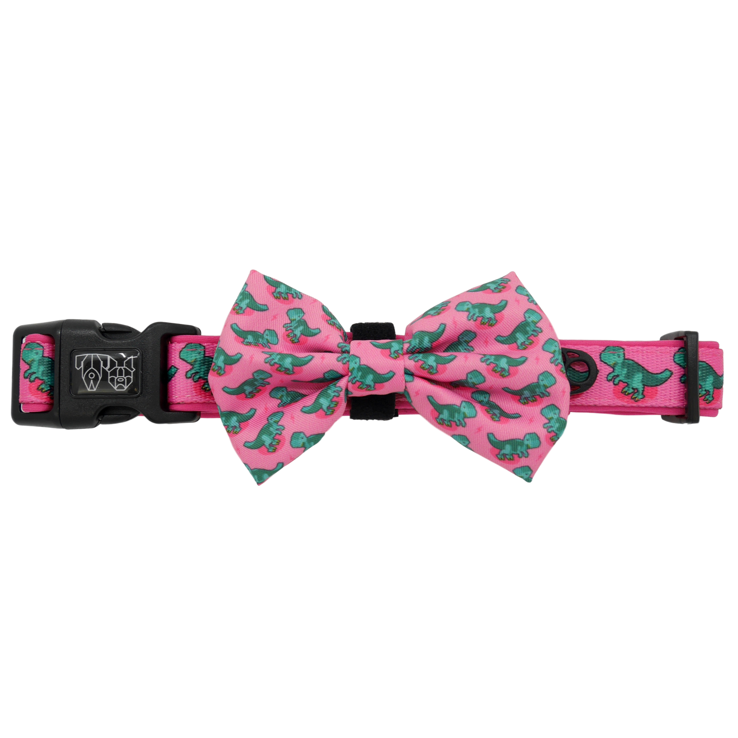 Dog Collar and Bow Tie Princess-asaurus Pink Dinosaurs