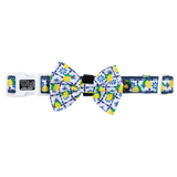 Dog Collar and Bow Tie Amalfi Coast Lemons Italy Yellow Blue Tiles