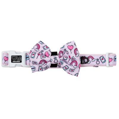 Dog Collar and Bow Tie Be Mine Valentines Day Hearts Love