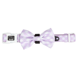 Dog Collar and Bow Time Berry Purple Gingham