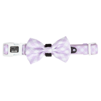 Dog Collar and Bow Time Berry Purple Gingham