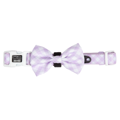 Dog Collar and Bow Time Berry Purple Gingham