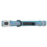 Dog Collar and Bow Tie Neoprene Lining Blue Confetti Birthday