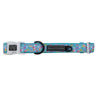 Dog Collar and Bow Tie Neoprene Lining Blue Confetti Birthday