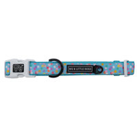 Dog Collar and Bow Tie Neoprene Lining Blue Confetti Birthday