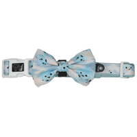 Dog Collar and Bow Tie Blue Splatter Terrazzo