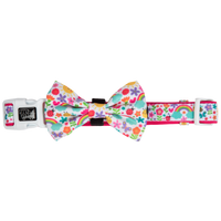 Dog Comfort Collar and Bow Tie Follow The Rainbow Rainbows Pink Sunshine Flowers Pastels Colourful Girl