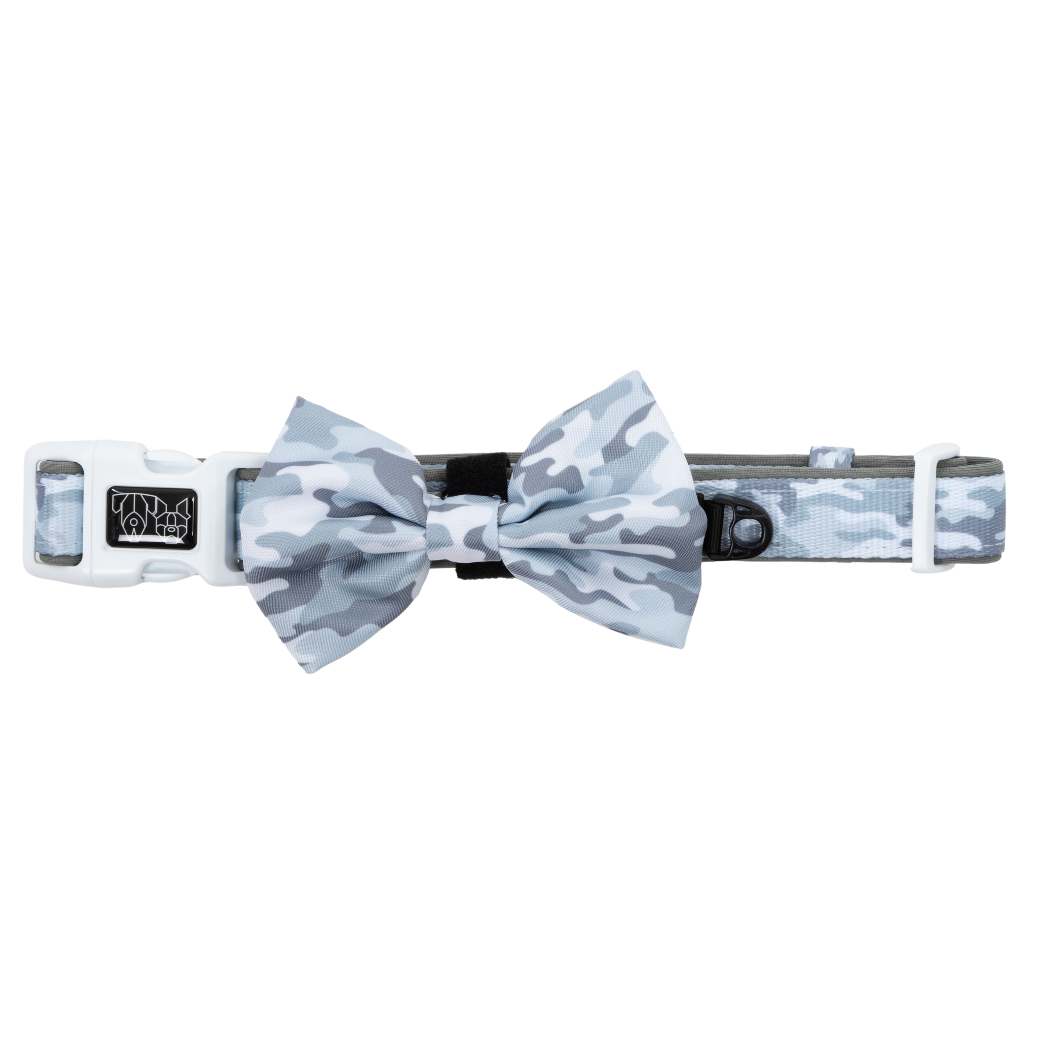 DOG COLLAR (+ BOW TIE option): Grey Camo