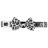 Dog Comfort Collar and Bow Tie Grey Leopard