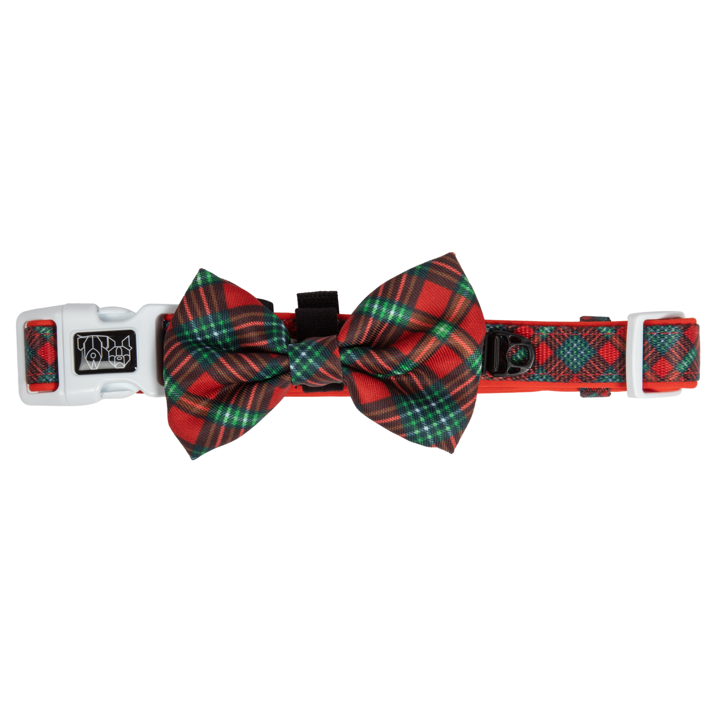 Dog Collar and Bow Tie Happy Holidays Plaid
