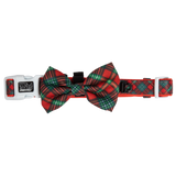 Dog Collar and Bow Tie Happy Holidays Plaid