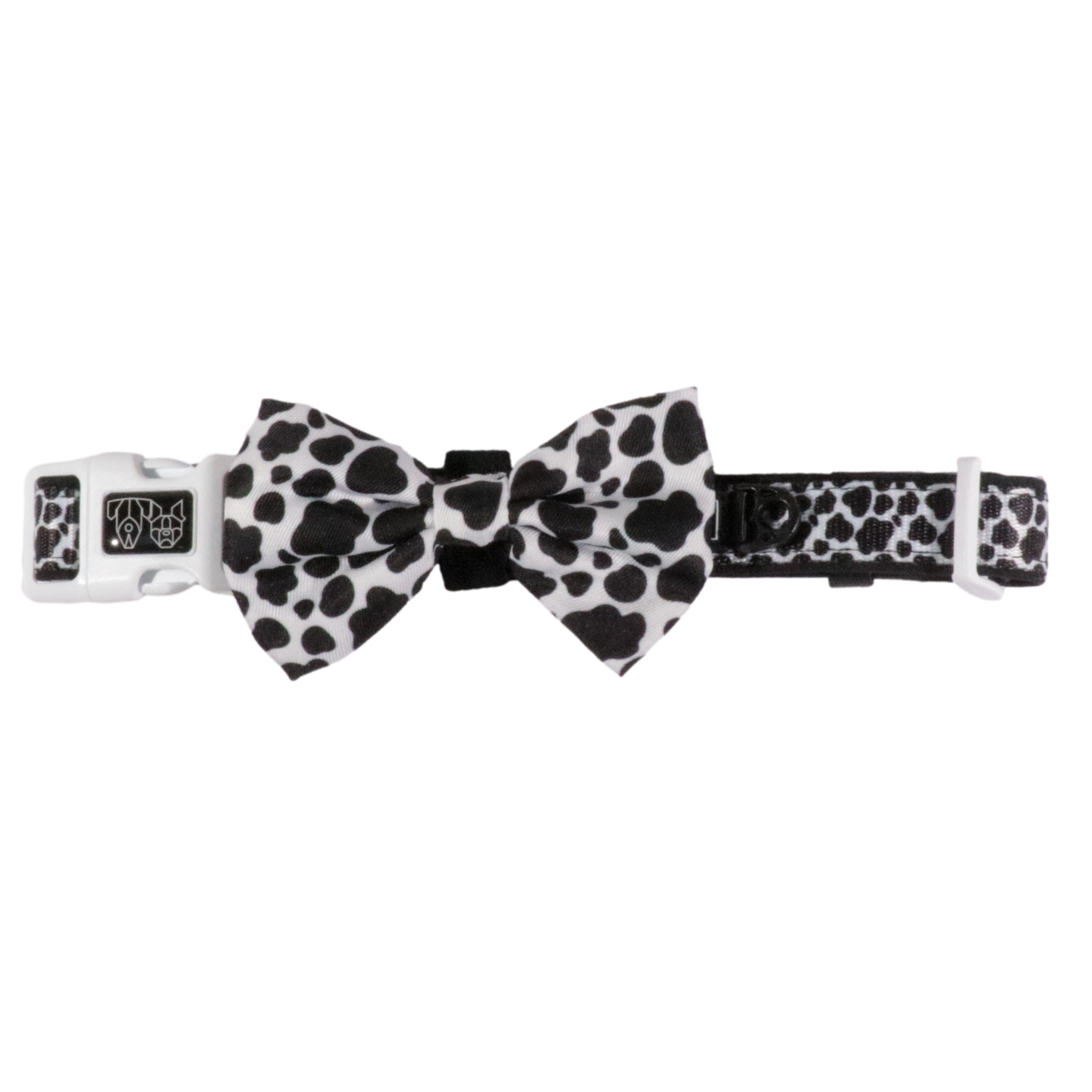 Dog Collar and Bow Tie I Udderly Adore You Cow Print