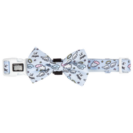 Dog Collar and Bow Tie Lil Angel Blue Stars Clouds