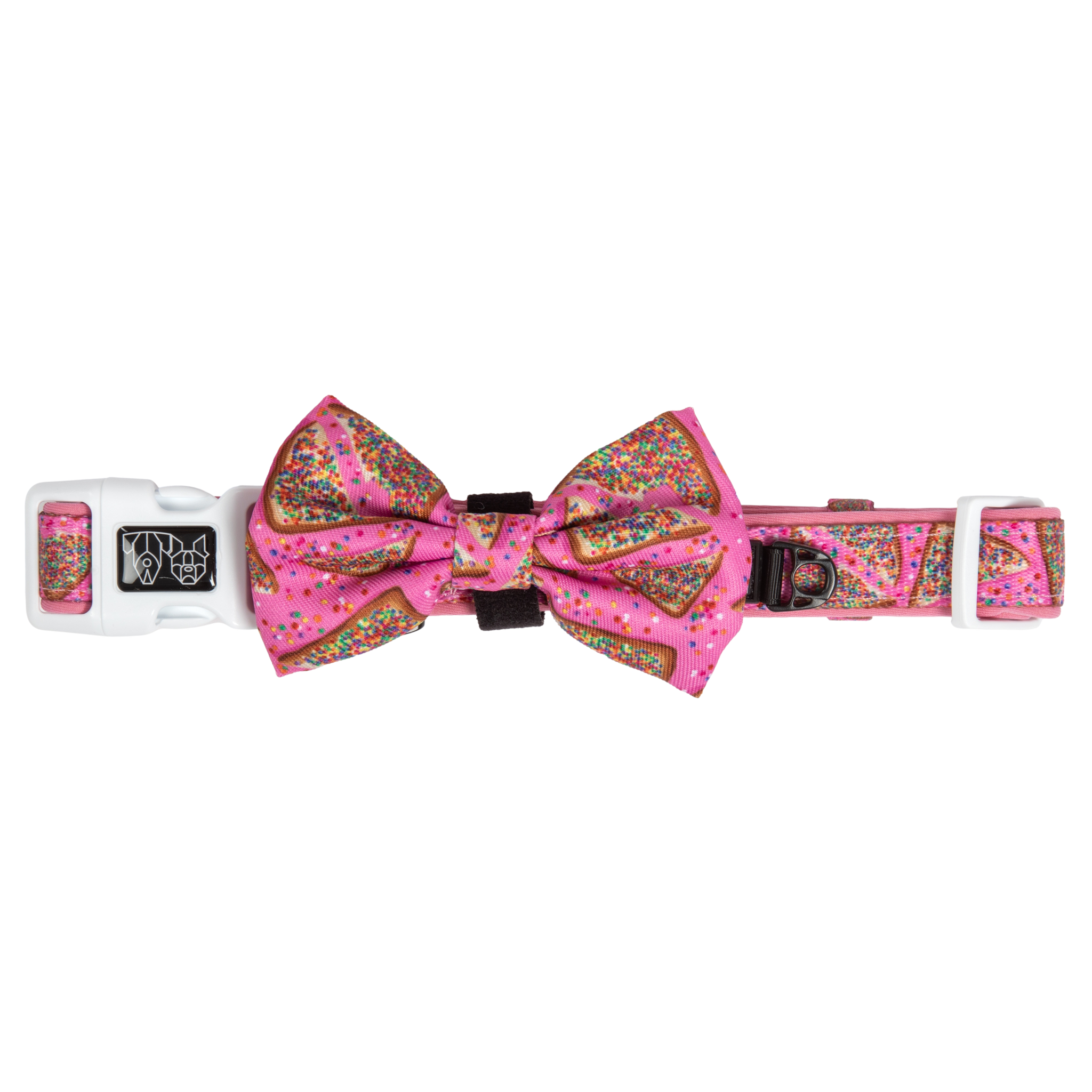 DOG COLLAR (+ BOW TIE option): Pink Fairy Bread