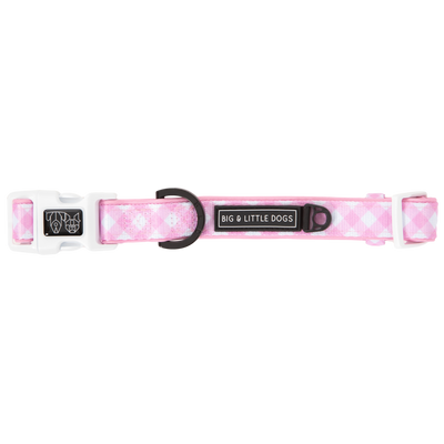 Dog Collar and Bow Time Pretty Pink Gingham