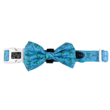 Dog Collar and Bow Tie Skull and Bones Blue Version