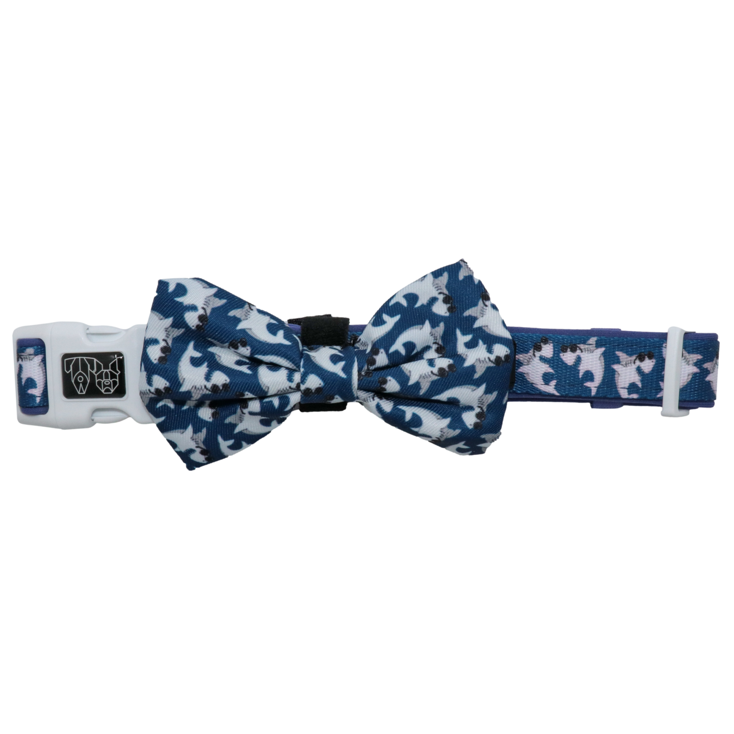 Dog Collar and Bow Tie Bite Me Blue Shark