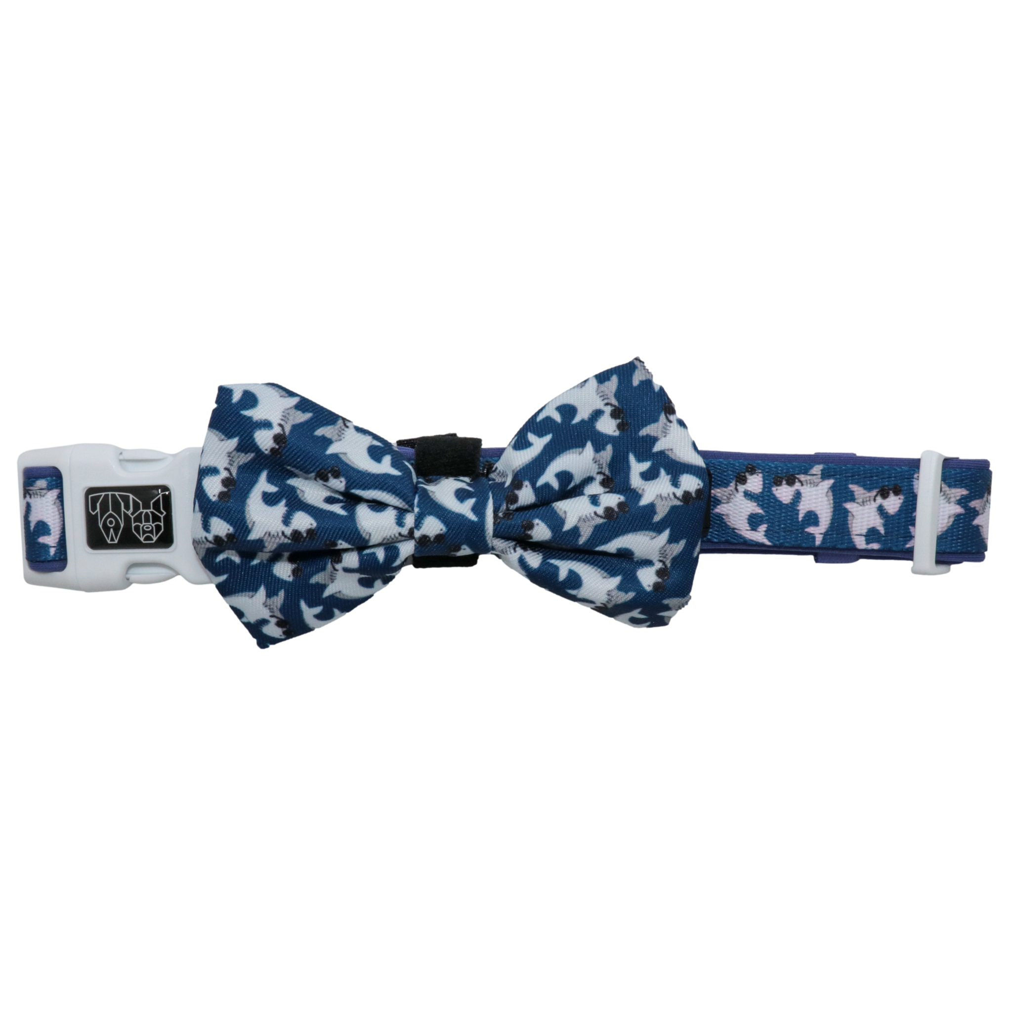 Dog Collar and Bow Tie Bite Me Blue Shark