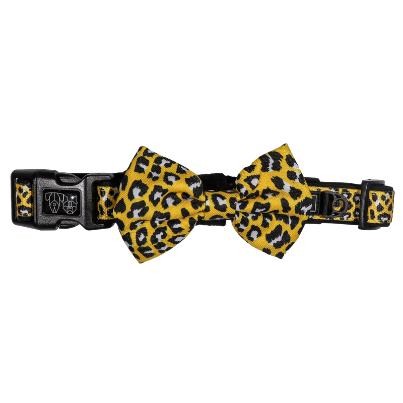 Dog Comfort Collar and Bow Tie Wild Thing Leopard