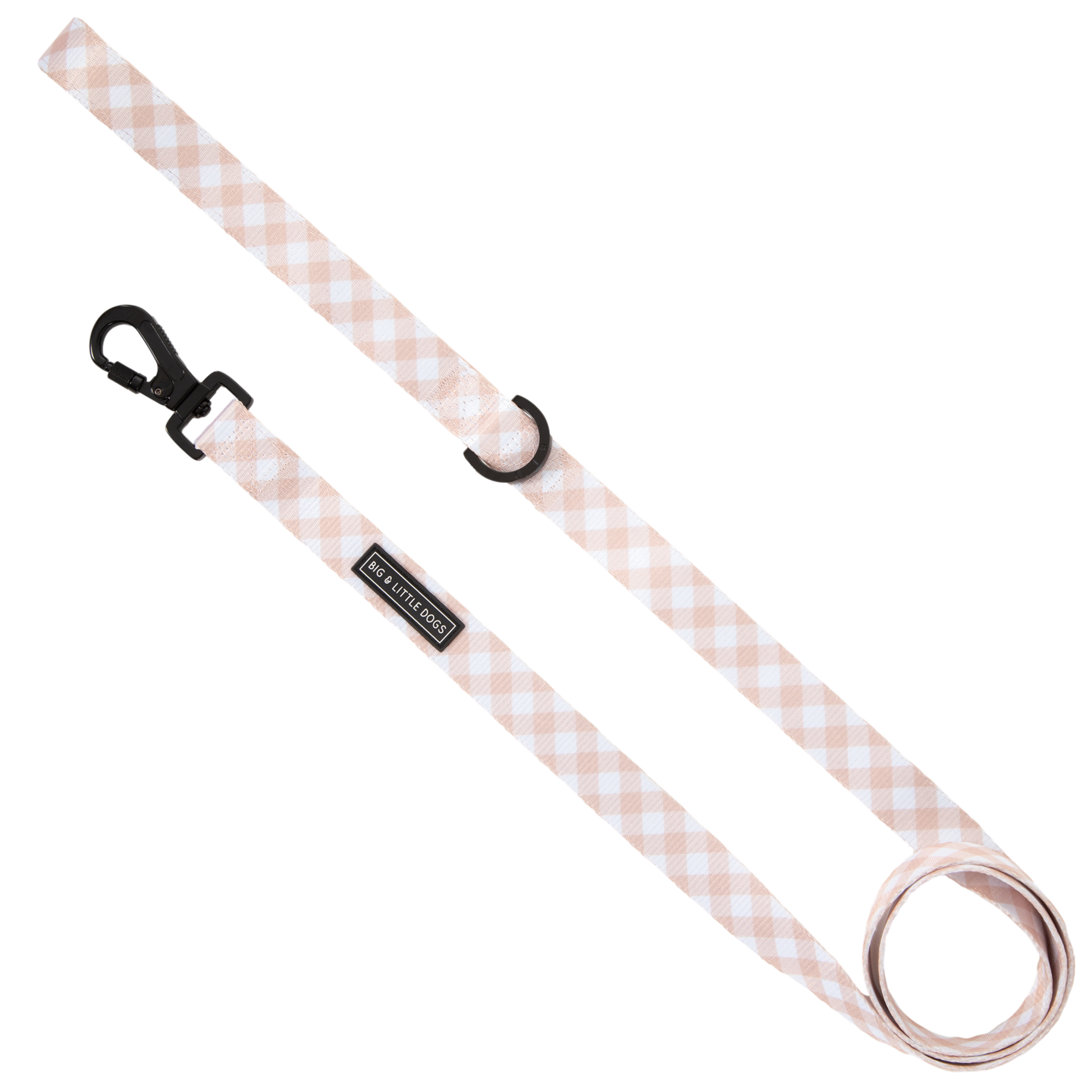 DOG LEASH: Latte Gingham