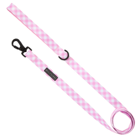 DOG LEASH: Pink Milk Gingham