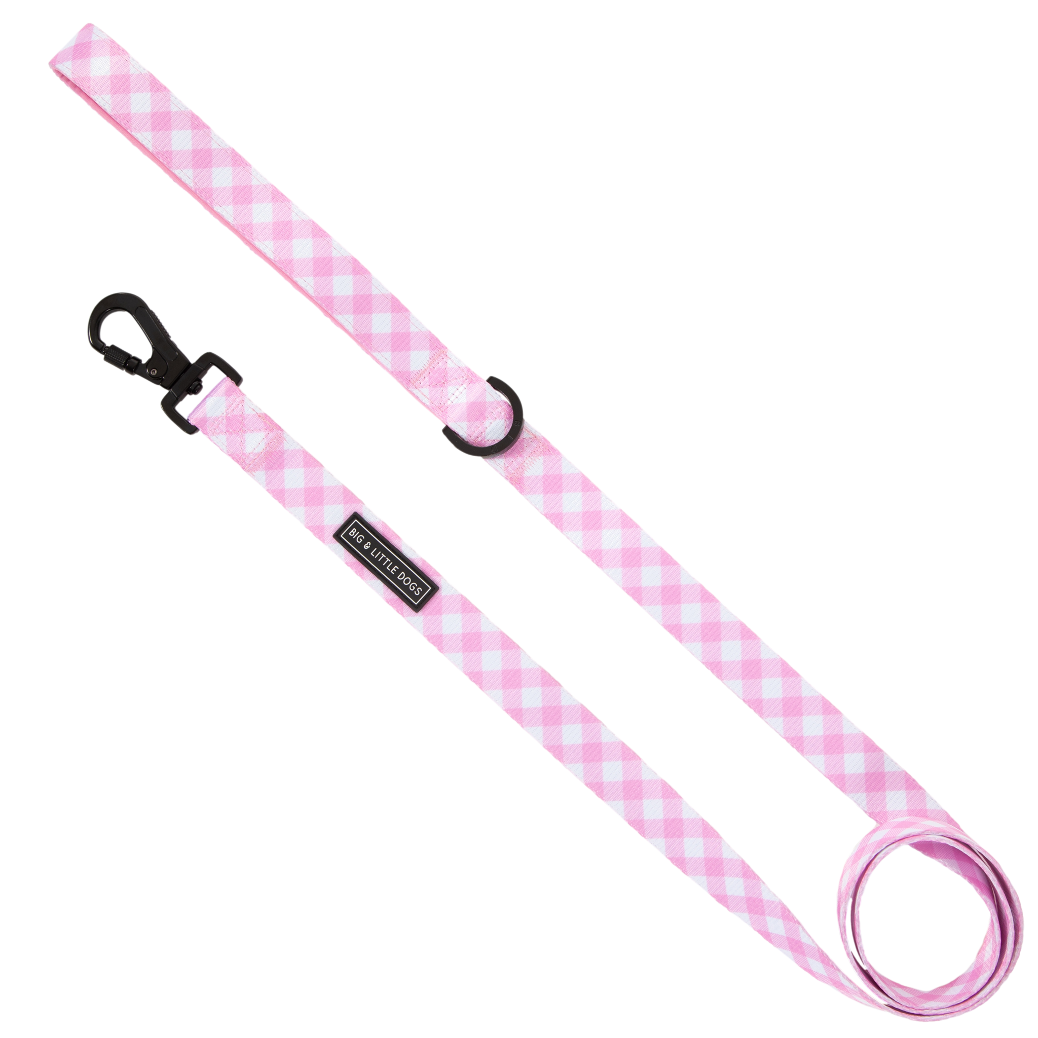 DOG LEASH: Pink Milk Gingham