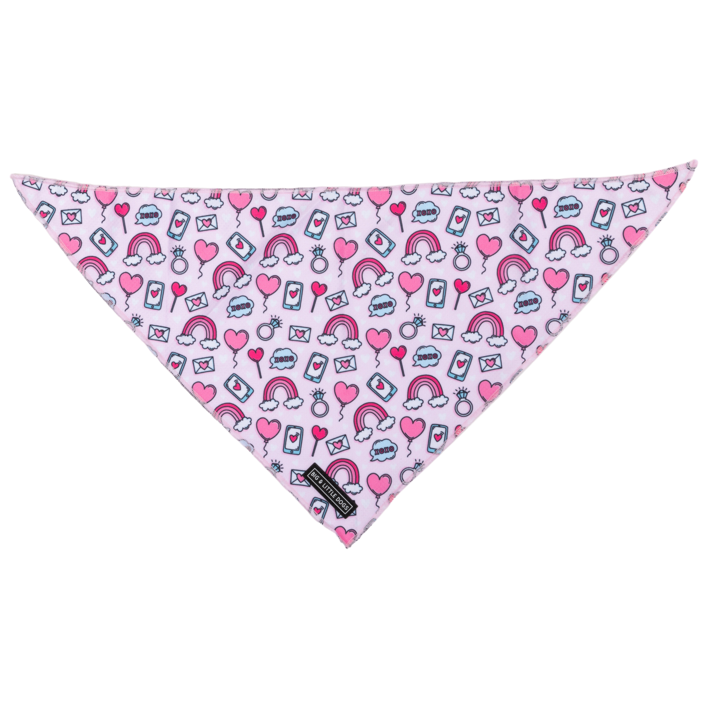 Dog Cooling Bandana Be Mine Valentines Day Hearts Love