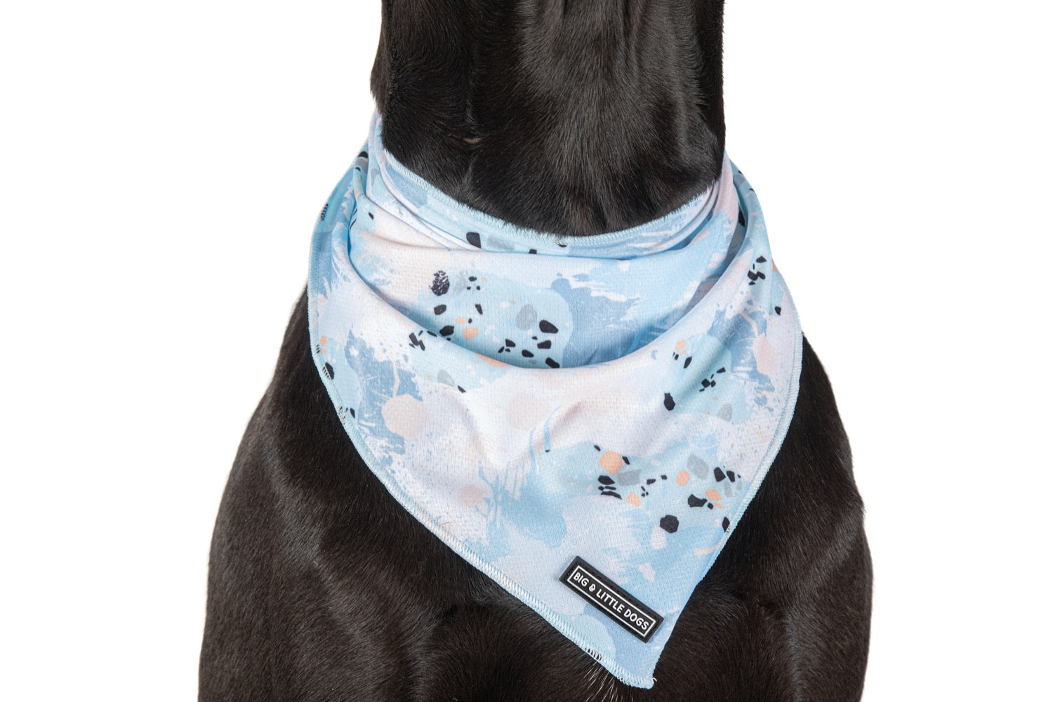 Dog Cooling Bandana Blue Splatter Terrazzo