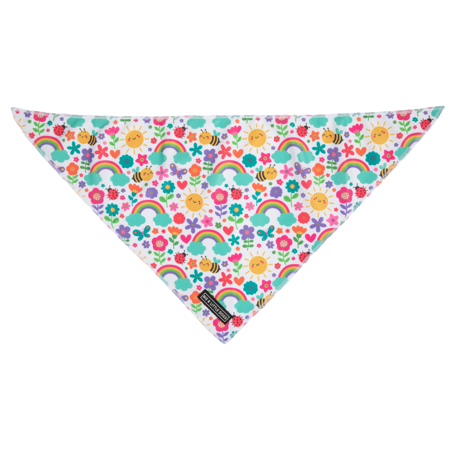 Dog Cooling Bandana Follow The Rainbow Rainbows Pink Sunshine Flowers Pastels Colourful Girl