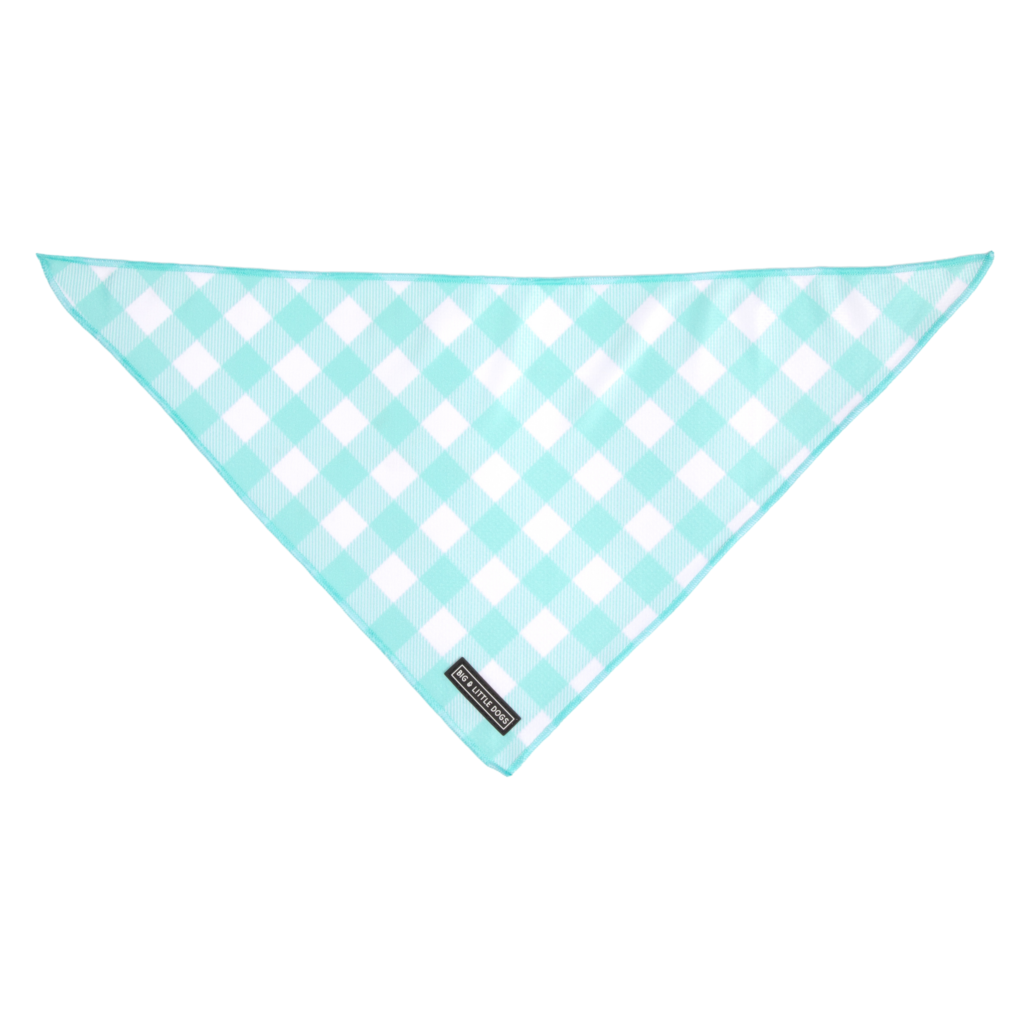 Dog Cooling Bandana Mint Teal Blue Green Gingham