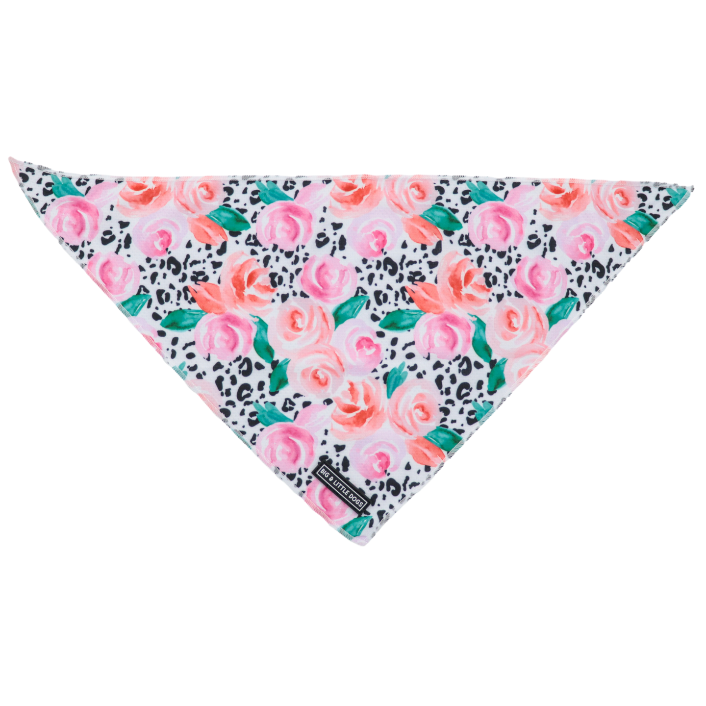 Dog Cooling Bandana Pretty as a Peony Flowers Leopard Print