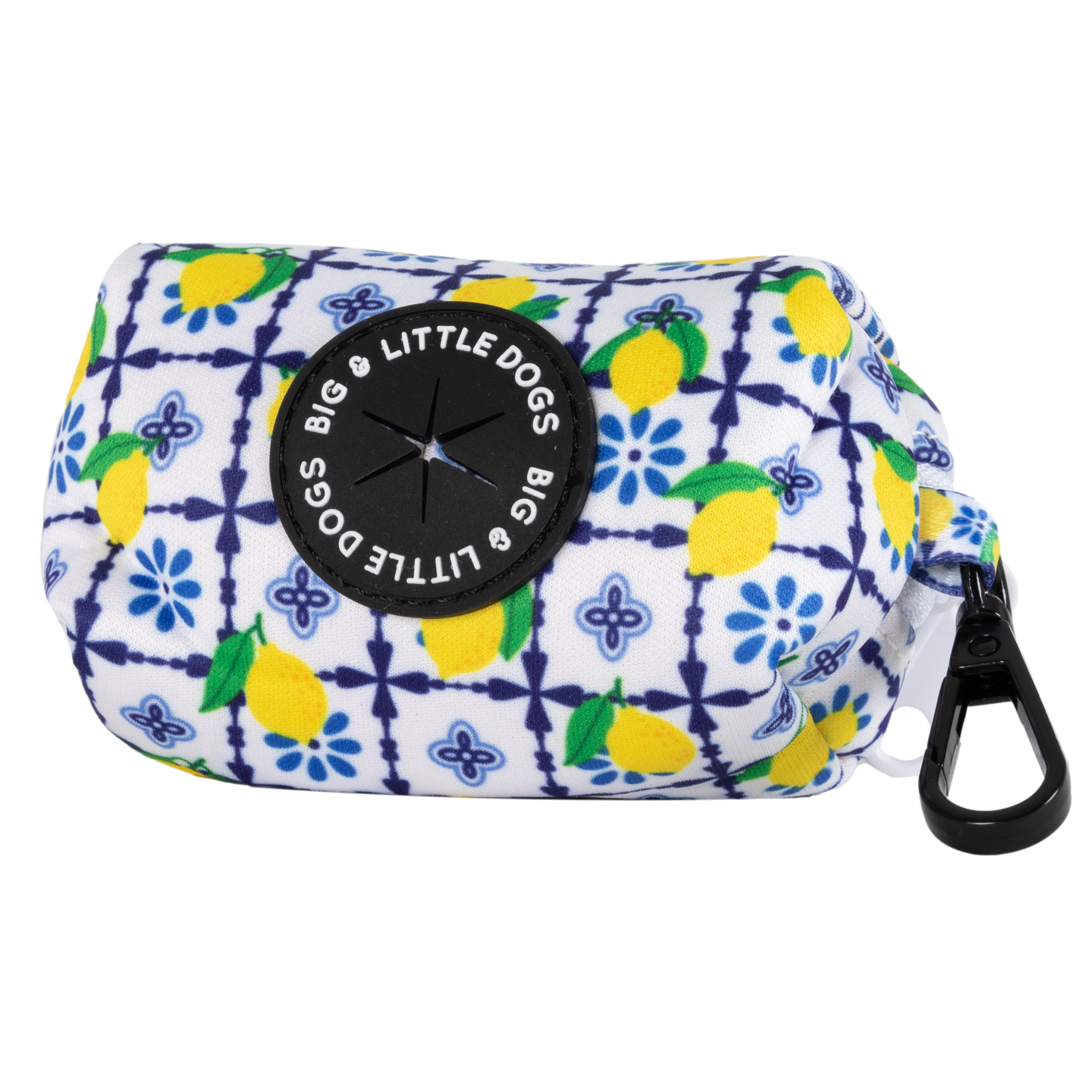 Dog Poop Bag Holder Amalfi Coast Lemons Italy Yellow Blue Tiles