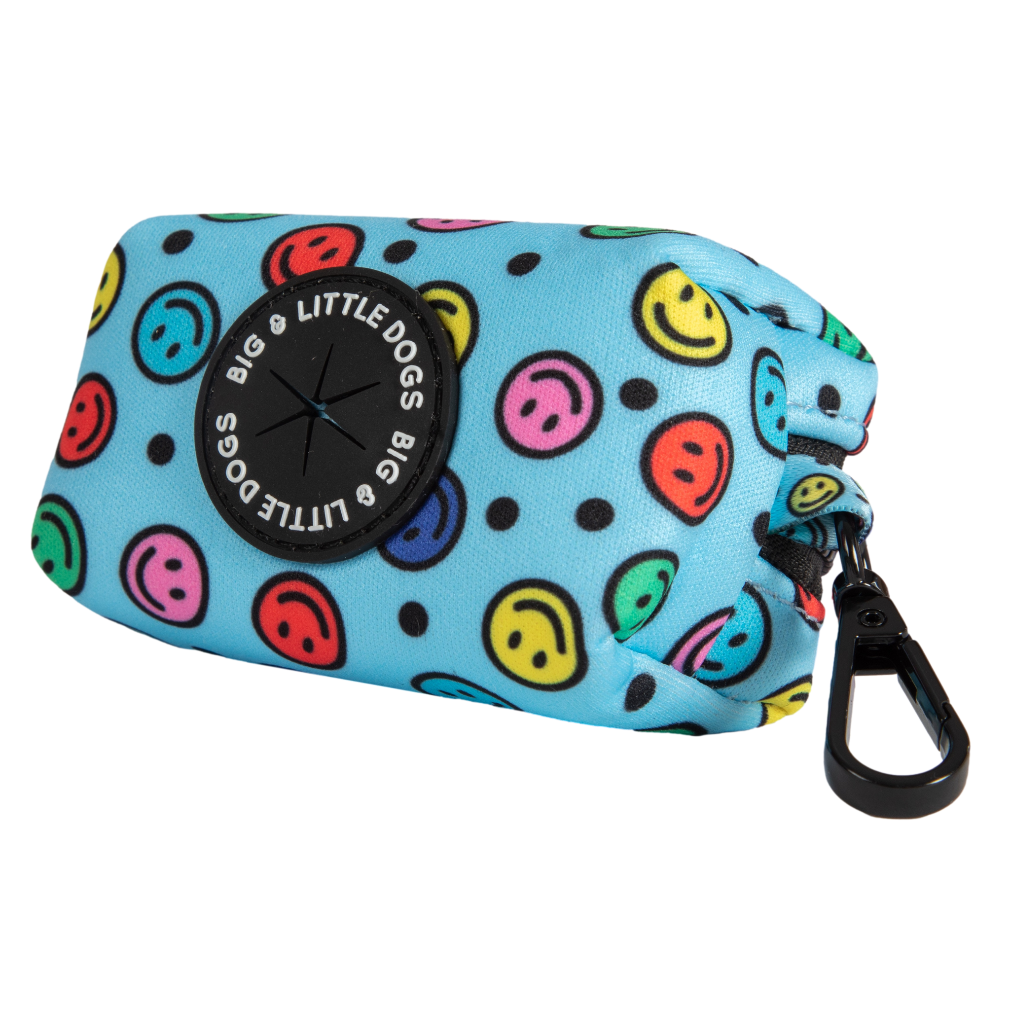 Dog Poop Bag Holder Be Happy Smiley Faces Colourful