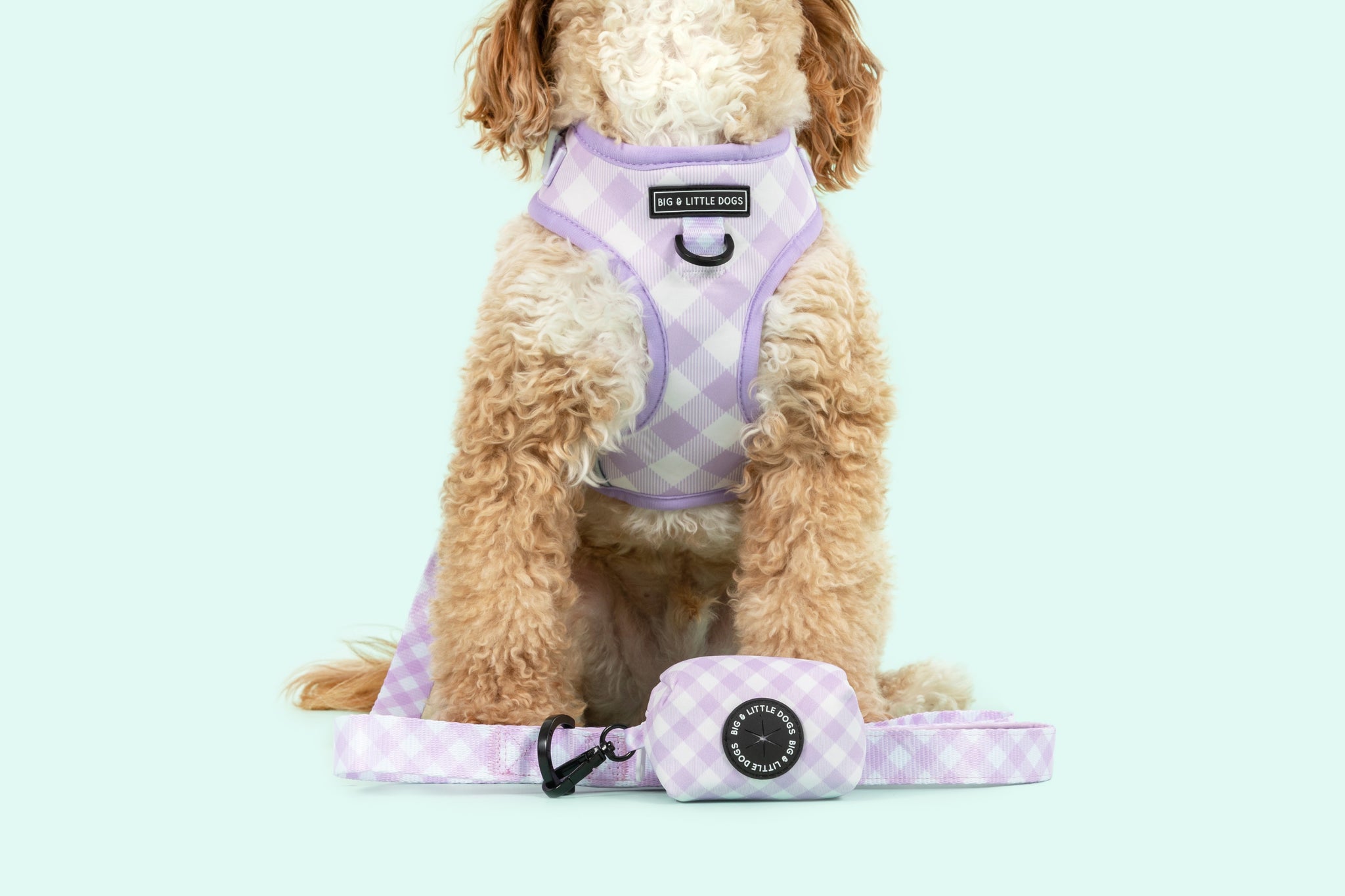 Dog Poop Bag Holder Berry Purple Gingham