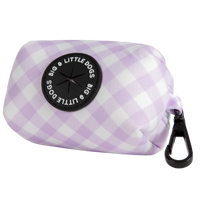 Dog Poop Bag Holder Berry Purple Gingham