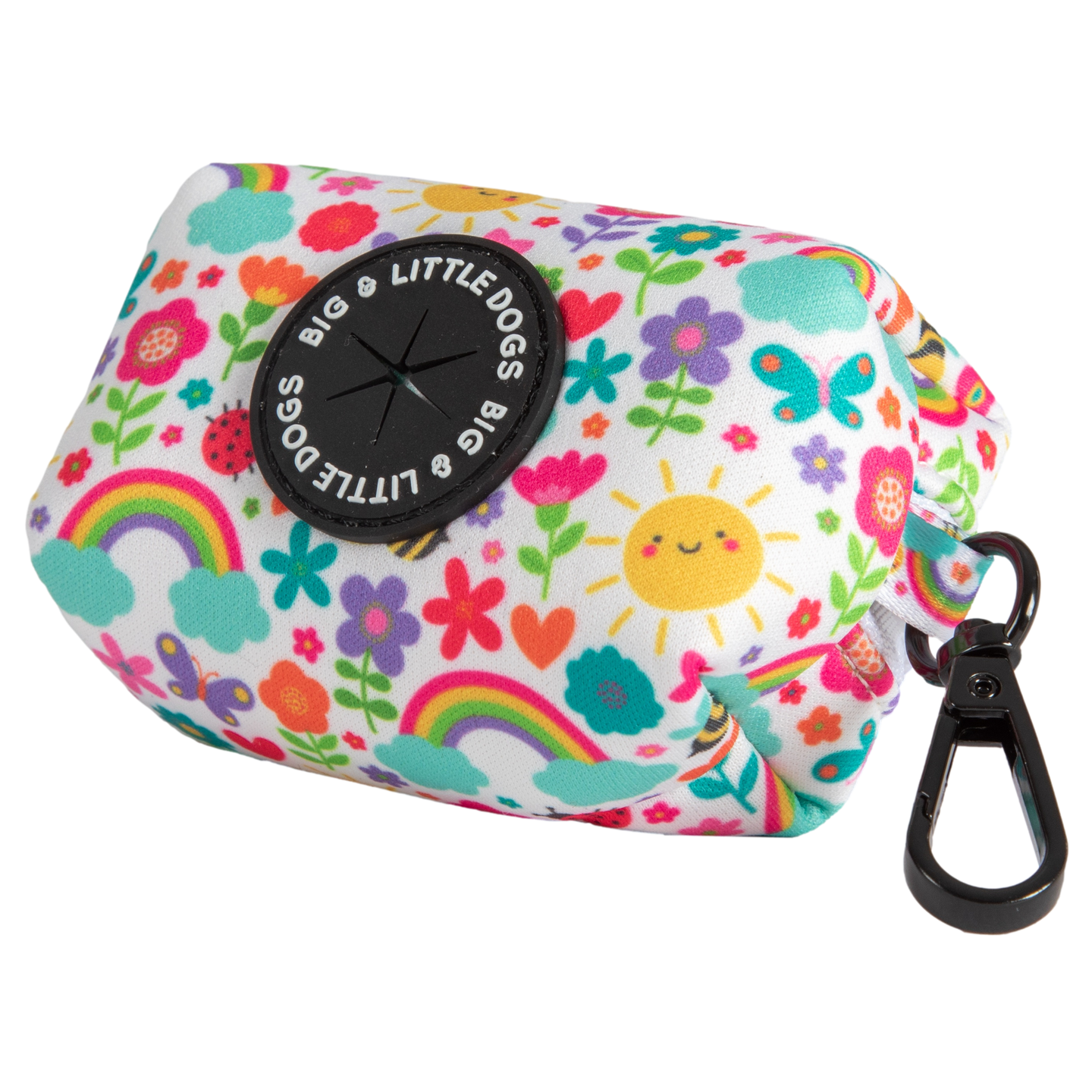 Dog Poop Bag Holder Follow The Rainbow Rainbows Pink Sunshine Flowers Pastels Colourful Girl