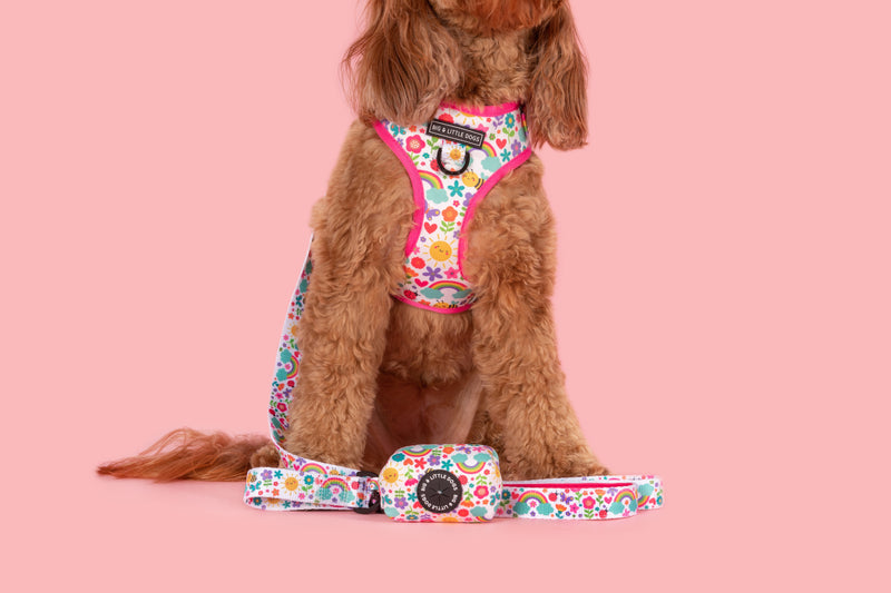 Dog Poop Bag Holder Follow The Rainbow Rainbows Pink Sunshine Flowers Pastels Colourful Girl