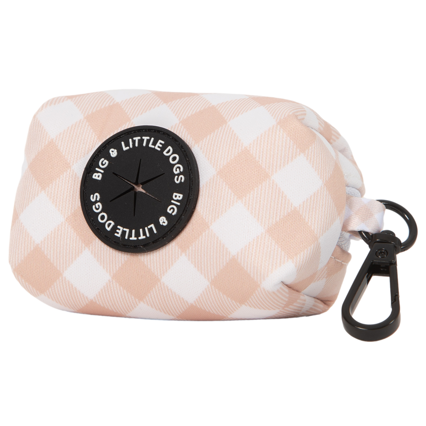 Dog Poop Bag Holder Latte Caramel Brown Gingham