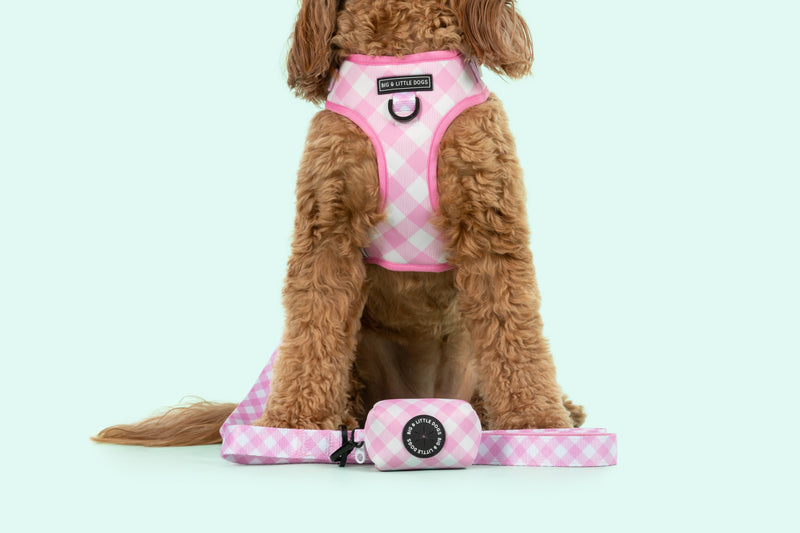 Dog Poop Bag Holder Pretty Pink Gingham