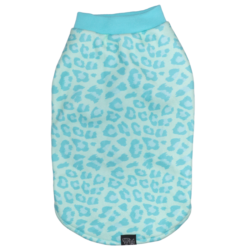 Dog Pyjamas for Small to Big Dogs Pastel Turquoise Leopard