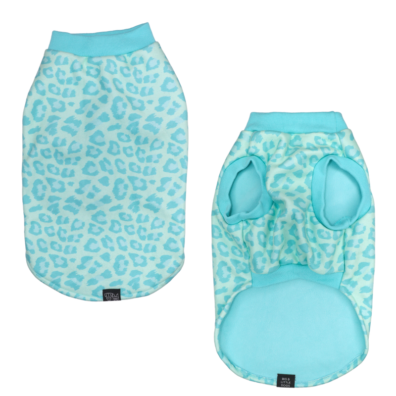 Dog Pyjamas for Small to Big Dogs Pastel Turquoise Leopard