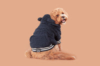 Teddy Dog Hoodie Jumper in Navy Blue