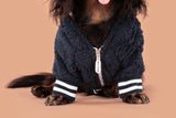 Teddy Dog Hoodie Jumper in Navy Blue