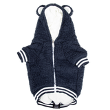 Teddy Dog Hoodie Jumper in Navy Blue