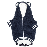 Teddy Dog Hoodie Jumper in Navy Blue